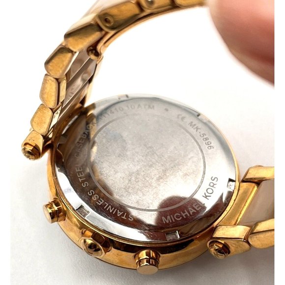 Michael Kors Parker Rose Gold-Tone Blush Acetate Band Women's Watch MK5896 - Picture 6 of 8